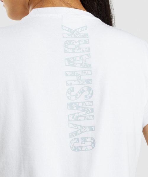 Camiseta Com Estampa De Animais Gymshark Branca