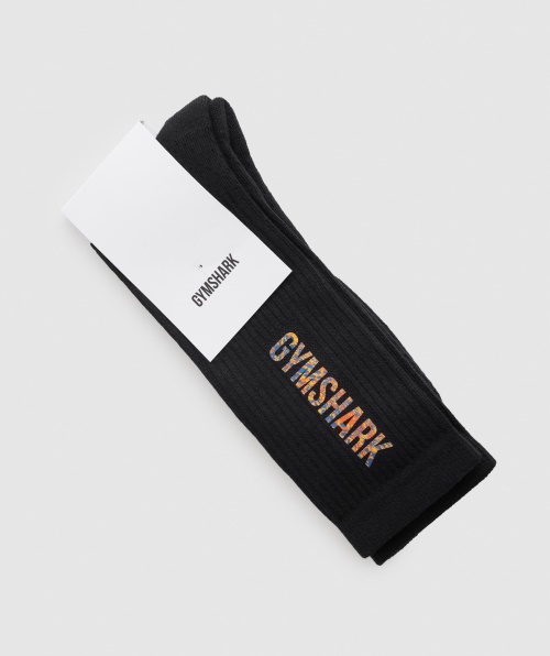 Meias Com Estampa Animal Gymshark Pretas