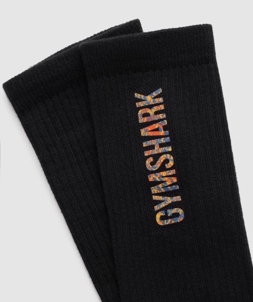 Meias Com Estampa Animal Gymshark Pretas