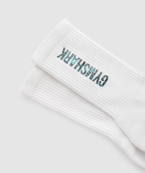 Meias Com Estampa Animal Gymshark Branca