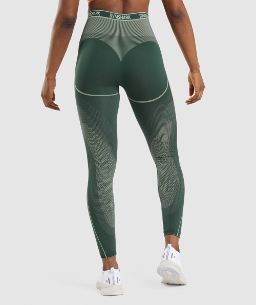 Leggings De Cintura Alta Sem Costura Gymshark Apex Verde-pepino Verde Obsidiana