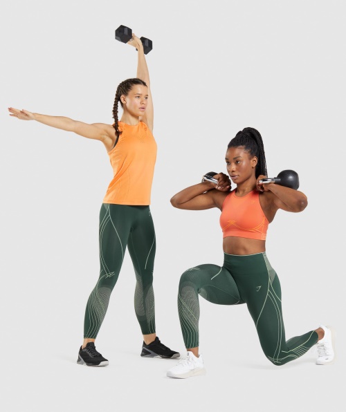 Leggings De Cintura Alta Sem Costura Gymshark Apex Verde-pepino Verde Obsidiana