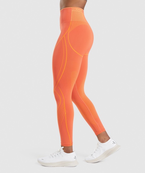 Legging Alta Sem Costura Gymshark Apex Mamão Laranja-damasco Laranja