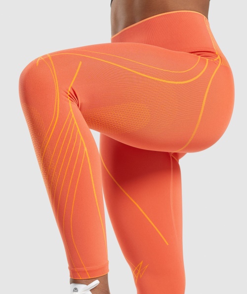 Legging Alta Sem Costura Gymshark Apex Mamão Laranja-damasco Laranja