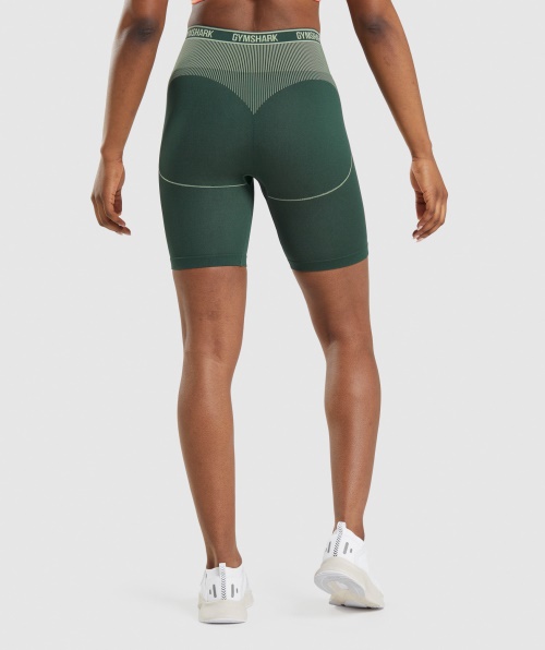 Gymshark Apex Sem Costura Cintura Alta Curto Obsidiana Verde-pepino Verde