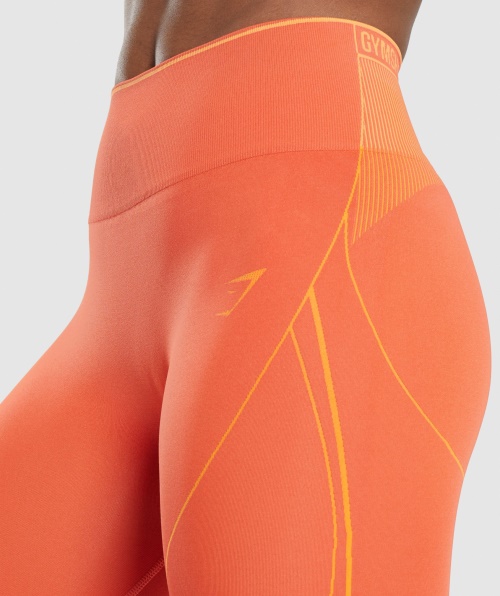 Gymshark Apex Sem Costura De Cintura Alta Mamão Curto Laranja-damasco Laranja