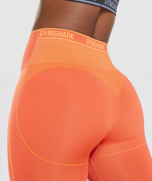 Gymshark Apex Sem Costura De Cintura Alta Mamão Curto Laranja-damasco Laranja