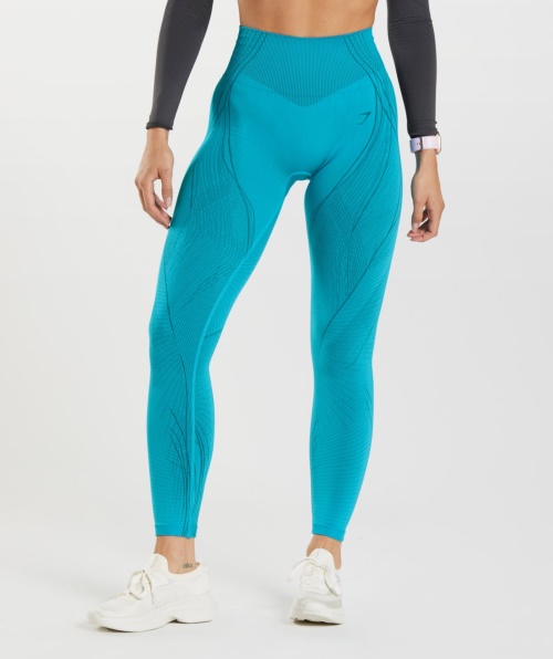 Leggings Sem Costura Gymshark Apex Tubarão Azul-atlântico Azul