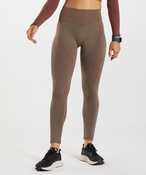 Legging Sem Costura Gymshark Apex Trufa Marrom Cereja