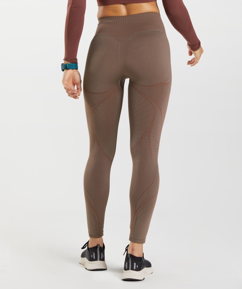 Legging Sem Costura Gymshark Apex Trufa Marrom Cereja