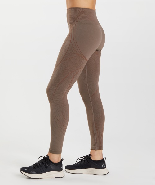 Legging Sem Costura Gymshark Apex Trufa Marrom Cereja