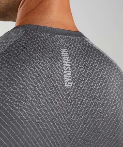 Gymshark Apex Sem Costura Camiseta Manga Longa Silhueta Cinza Esfumaçado