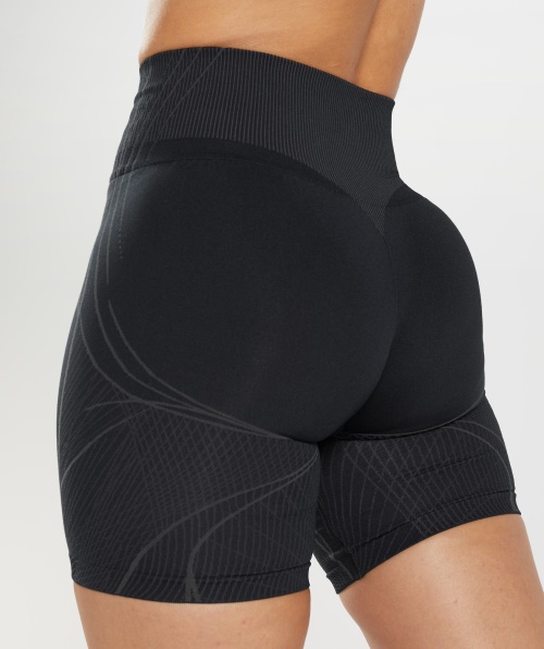 Shorts Sem Costura Gymshark Apex Cinza Preto-ônix