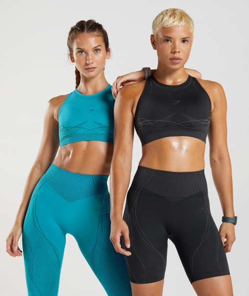 Sutiã Esportivo Gymshark Apex Sem Costura Preto-ônix Cinza