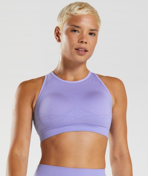 Sutiã Esportivo Sem Costura Gymshark Apex Violeta Digital Com Pó De Violeta