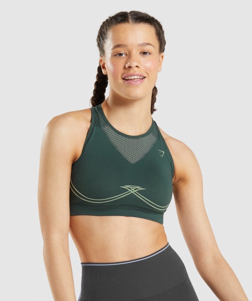 Gymshark Apex Sutiã Esportivo Sem Costura Obsidiana Verde-pepino Verde