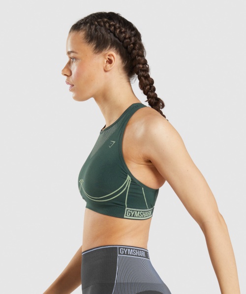 Gymshark Apex Sutiã Esportivo Sem Costura Obsidiana Verde-pepino Verde