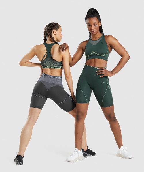 Gymshark Apex Sutiã Esportivo Sem Costura Obsidiana Verde-pepino Verde