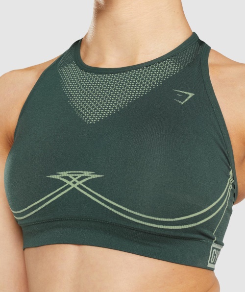 Gymshark Apex Sutiã Esportivo Sem Costura Obsidiana Verde-pepino Verde