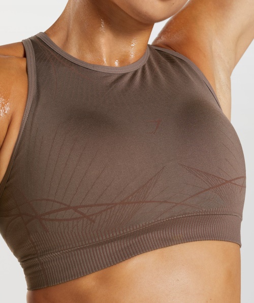 Sutiã Esportivo Sem Costura Gymshark Apex Trufa Marrom-cereja Marrom