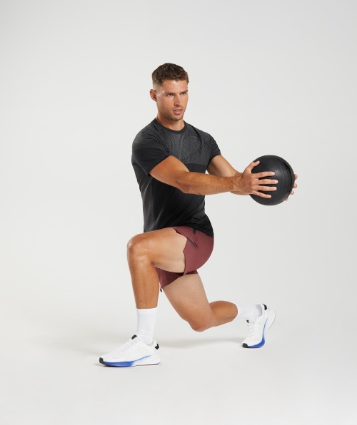 Camiseta Sem Costura Gymshark Apex Preto-silhueta Cinza