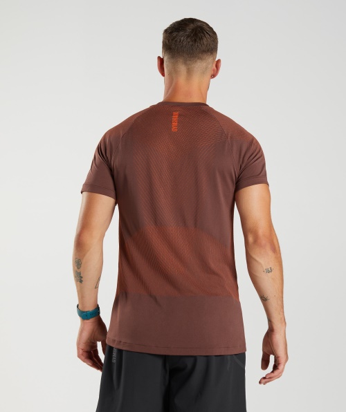 Camiseta Sem Costura Gymshark Apex Cereja Marrom-pimenta Vermelha