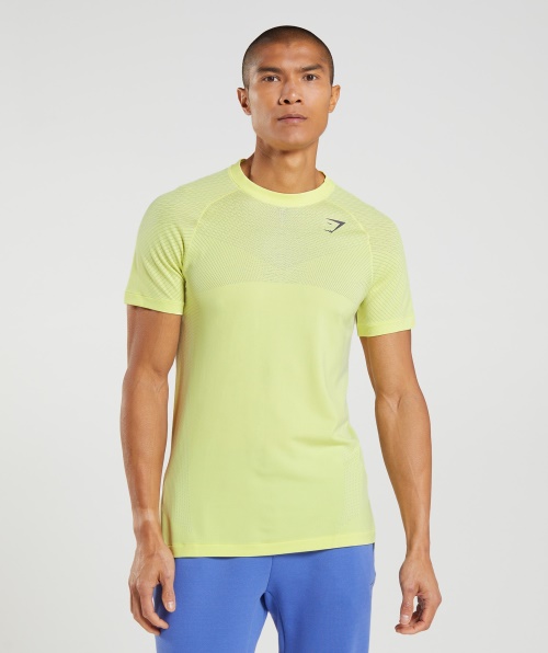 Camiseta Sem Costura Gymshark Apex Vaga-lume Verde-branco