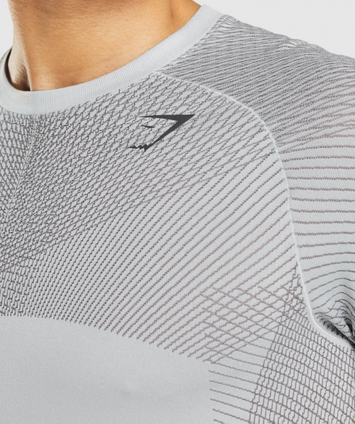 Camiseta Sem Costura Gymshark Apex Cinza Claro Cinza ônix