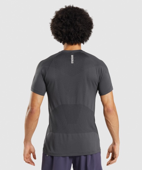 Camiseta Sem Costura Gymshark Apex ônix Cinza-preto