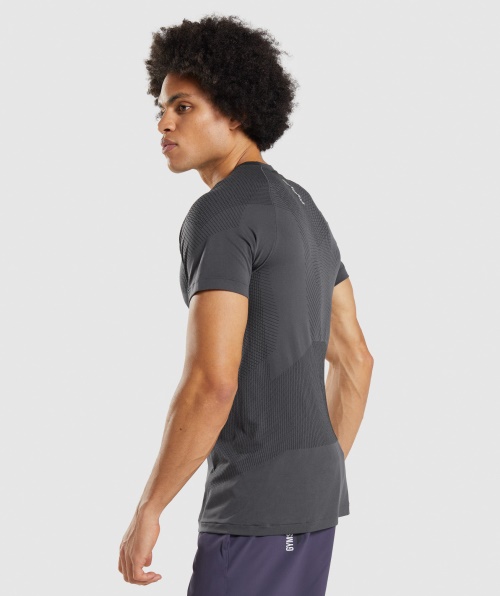 Camiseta Sem Costura Gymshark Apex ônix Cinza-preto