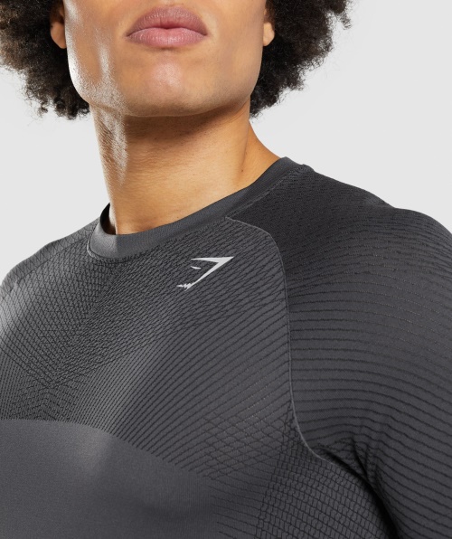Camiseta Sem Costura Gymshark Apex ônix Cinza-preto