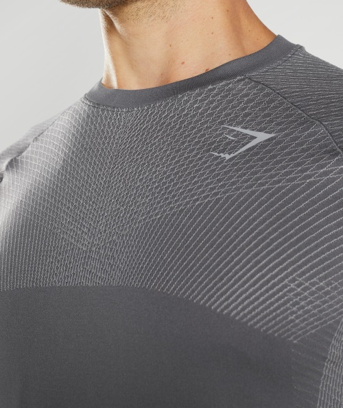 Gymshark Apex Camiseta Sem Costura Silhueta Cinza Esfumaçado Cinza