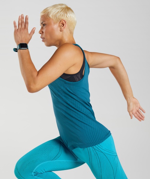 Tanque Sem Costura Gymshark Apex Atlantic Blue-shark Blue