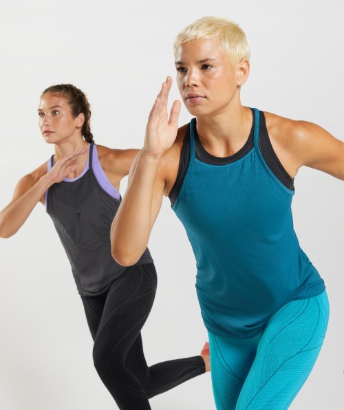 Tanque Sem Costura Gymshark Apex Atlantic Blue-shark Blue