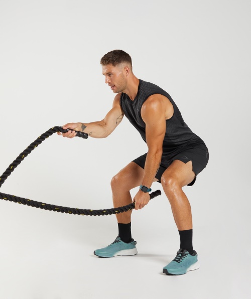 Gymshark Apex Tanque Sem Costura Preto-silhueta Cinza