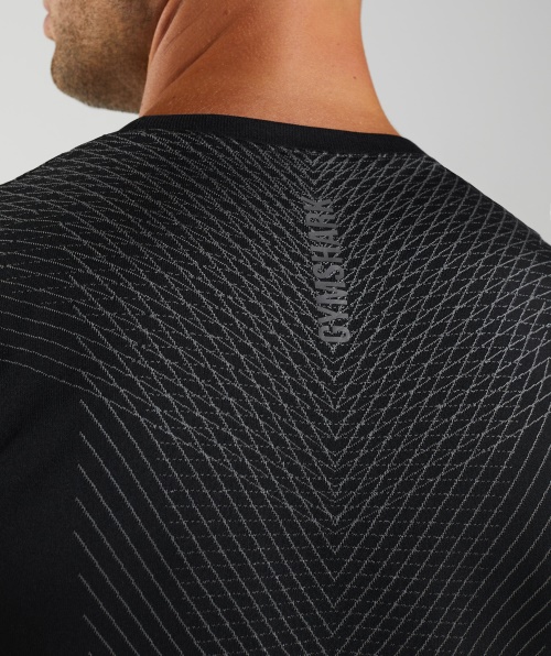 Gymshark Apex Tanque Sem Costura Preto-silhueta Cinza