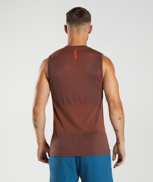 Gymshark Apex Tanque Sem Costura Cereja Marrom-pimenta Vermelho