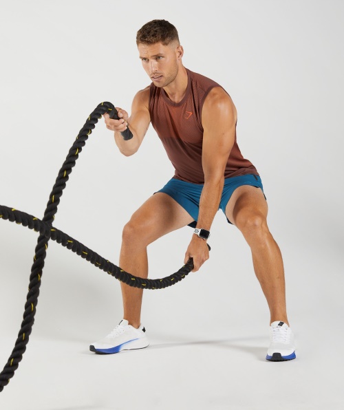 Gymshark Apex Tanque Sem Costura Cereja Marrom-pimenta Vermelho