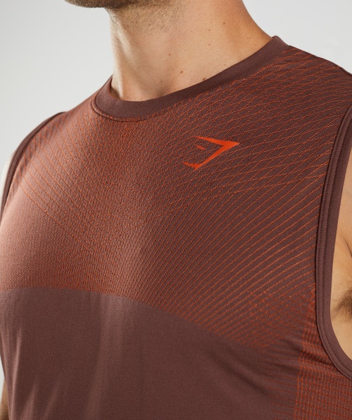 Gymshark Apex Tanque Sem Costura Cereja Marrom-pimenta Vermelho