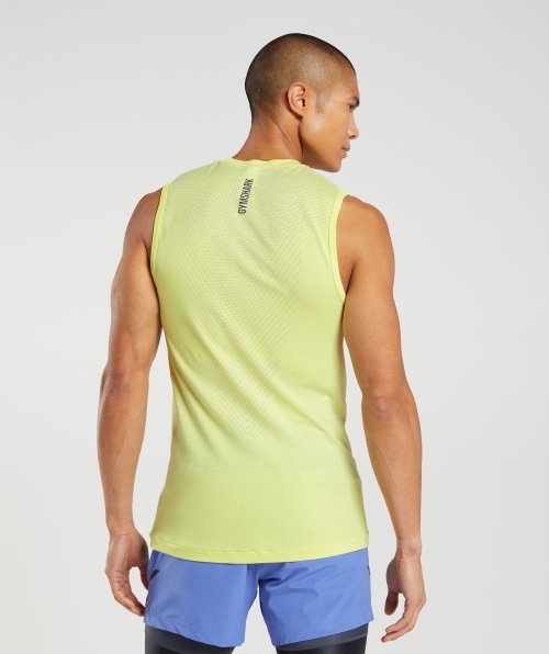 Gymshark Apex Tanque Sem Costura Vaga-lume Verde-branco