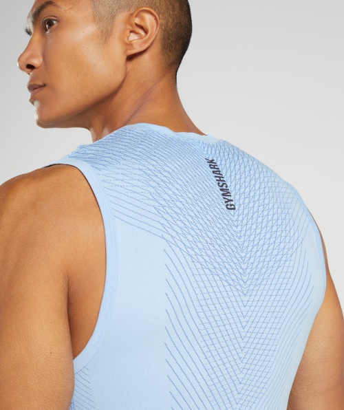 Gymshark Apex Tanque Sem Costura Linho Azul-quadra Azul