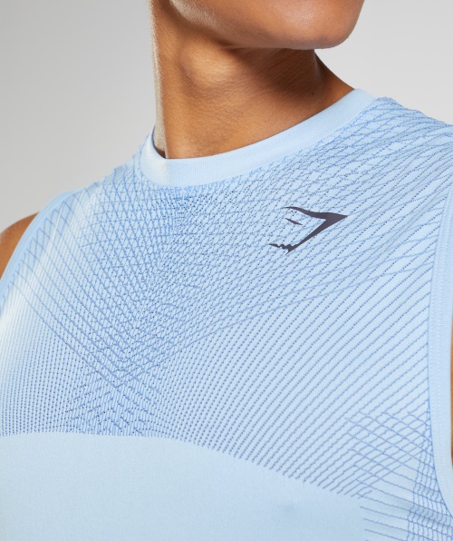 Gymshark Apex Tanque Sem Costura Linho Azul-quadra Azul