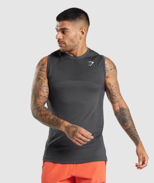 Tanque Sem Costura Gymshark Apex ônix Cinza-preto