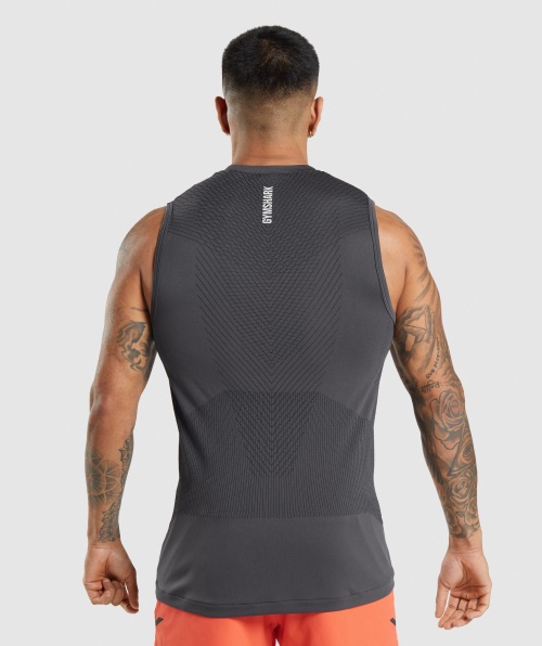 Tanque Sem Costura Gymshark Apex ônix Cinza-preto