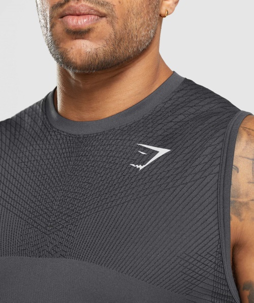 Tanque Sem Costura Gymshark Apex ônix Cinza-preto