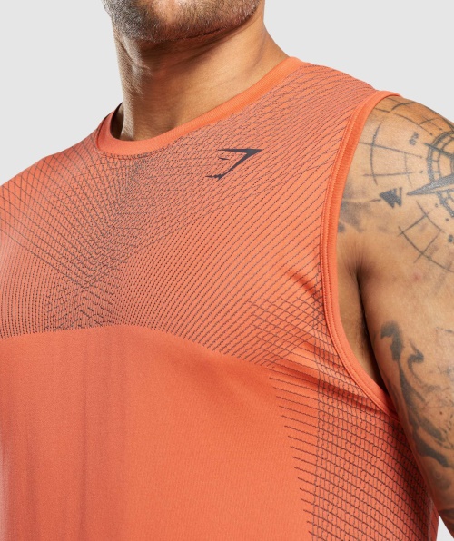 Gymshark Apex Tanque Sem Costura Mamão Laranja-ônix Cinza
