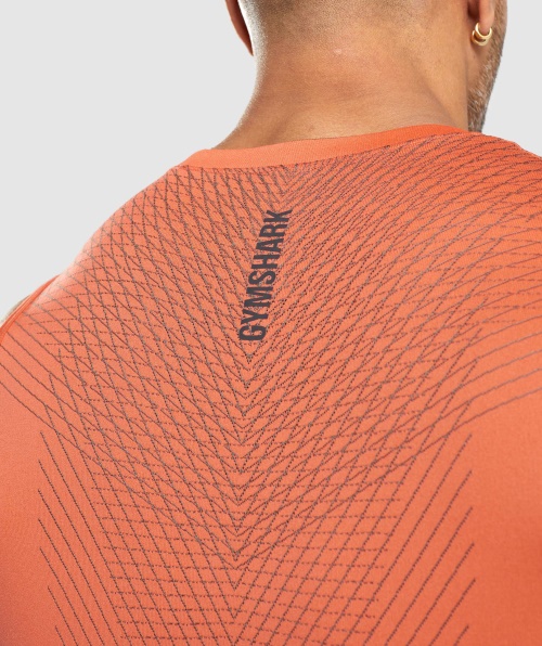 Gymshark Apex Tanque Sem Costura Mamão Laranja-ônix Cinza