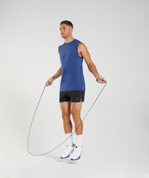 Tanque Sem Costura Gymshark Apex Azul Estelar Azul à Beira Do Lago