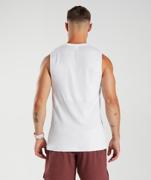 Tanque Sem Costura Gymshark Apex Cinza-claro Branco