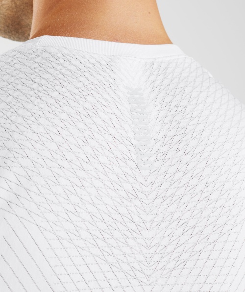 Tanque Sem Costura Gymshark Apex Cinza-claro Branco